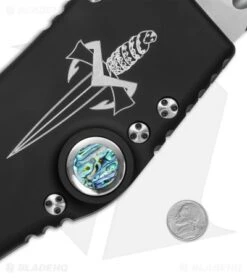 Giant Microtech Marfione Custom Halo V 3X OTF Knife Abalone (Brend Mirror) 2010 -Microtech Shop microtech giant halo 2 close up cm