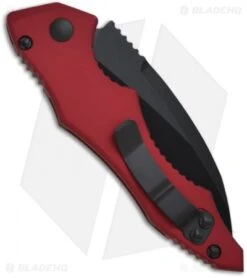 Microtech Kestrel Red Tactical Automatic Knife (3.95" Black Serr) 131-2RD -Microtech Shop microtech kestrel red 131 1rd back