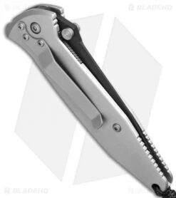 Microtech Mini Socom Manual Knife Silver Aluminum (3.25" Black) 12/1998 -Microtech Shop microtech mini socom manual silver 12 1998 side cm