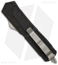 Microtech Scarab D/E OTF Automatic Knife (3.5" Black Full Serr) 175-3 -Microtech Shop microtech scarab de black full serr 175 3 back 1