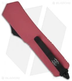 Microtech Scarab OTF Knife Pink Executive Dagger (Two-Tone SER) 109-2PI -Microtech Shop microtech scarab executive de pink black 109 1pi back