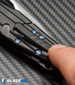 Marfione Custom Knives Sigil Flipper Knife DLC Titanium (3.5" Hand Satin) -Microtech Shop microtech sigil dlc ti blue hw clip cm