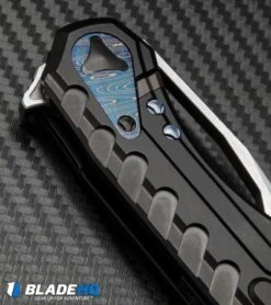 Marfione Custom Knives Sigil Flipper Knife DLC Titanium (3.5" Hand Satin) -Microtech Shop microtech sigil dlc ti blue hw inlay cm