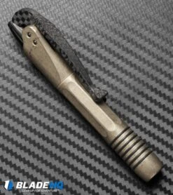 Marfione Custom Microtech Siphon II Bronzed Aluminum Pen + LSCF Lever -Microtech Shop microtech siphon II bronzed aluminum pen lscf cm
