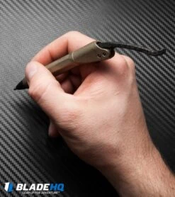 Marfione Custom Microtech Siphon II Bronzed Aluminum Pen + LSCF Lever -Microtech Shop microtech siphon II bronzed aluminum pen lscf hand cm