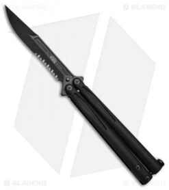Microtech Tachyon III Balisong Butterfly Knife (4.5" Black Serr) 173-2