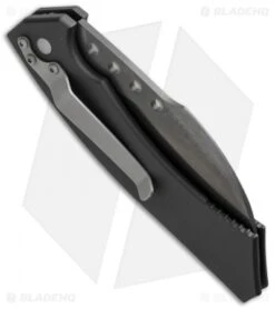 Microtech Hawk Automatic Knife (4" Black Serr) 06/2002 -Microtech Shop microtech used hawk black serr 06 2002 side cm