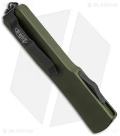 Microtech UTX-70 Spartan OTF Automatic Knife OD Green (2.4" Bead Blast) -Microtech Shop microtech utz70 149 2dtod spartan side cm