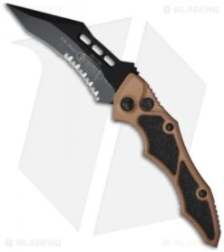Microtech Vector Desert Brown Automatic Knife (3.95" Black Serr) 132-2TA